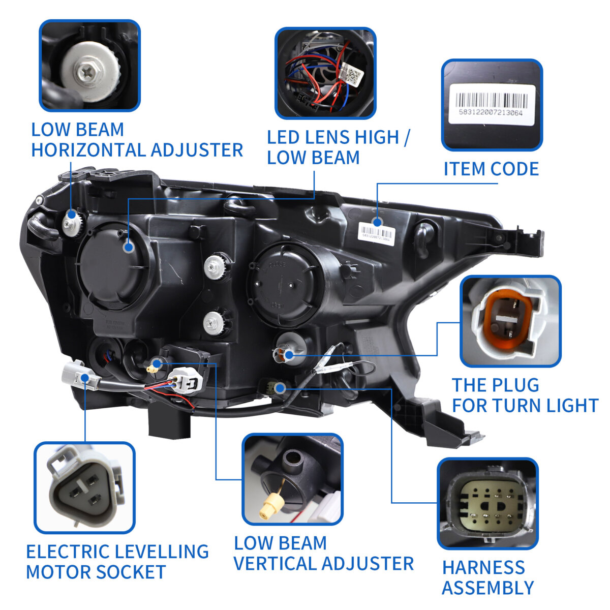 FORD Ranger YAA-RG-V3T7L headlight (5)
