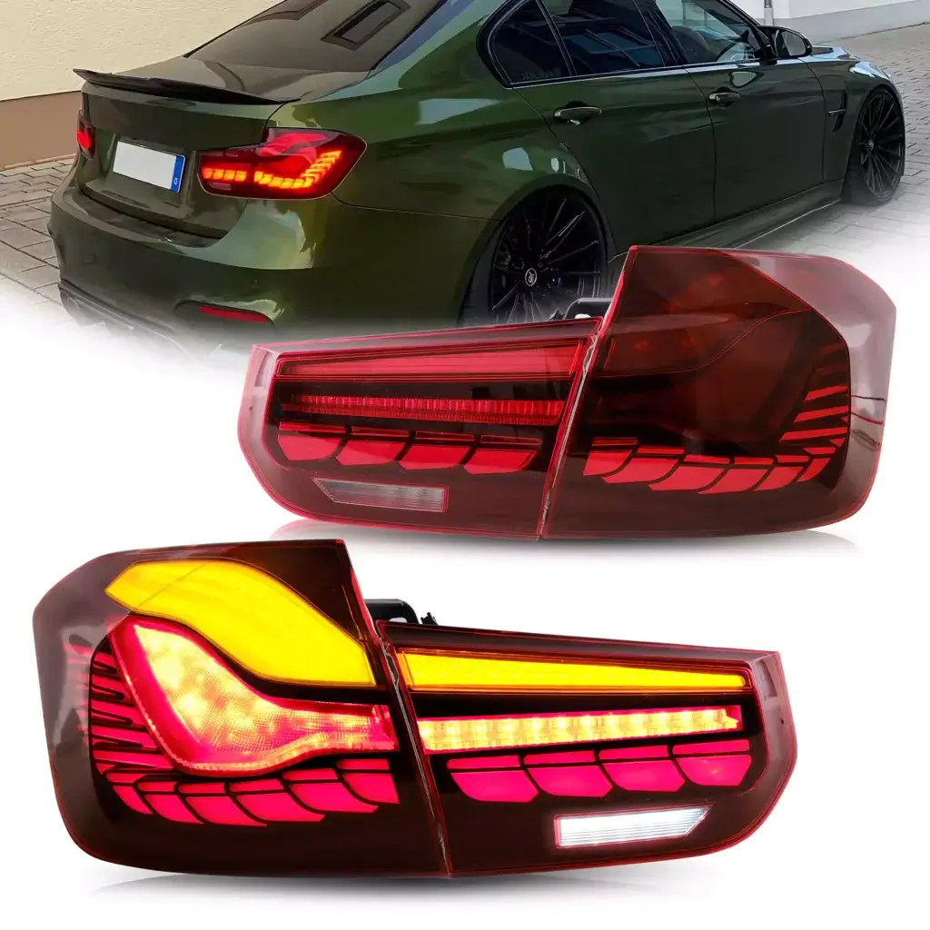 12-19 BMW 3 Series 6th Gen (F30 F80) Vland OLED Tail Lights With Dynamic Welcome Lighting (GTS Style) YAB-BW-0293A-RC1YC