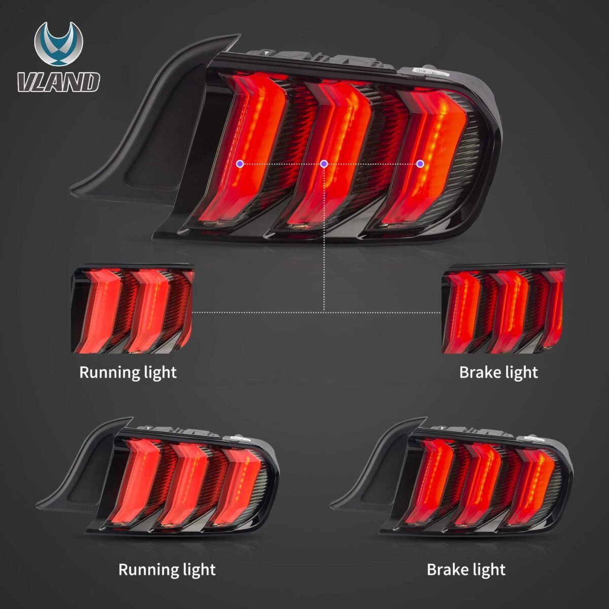 15-23 Ford Mustang 6th Gen (S550) Vland LED Tail Lights YAB-XMT-2036 (7)