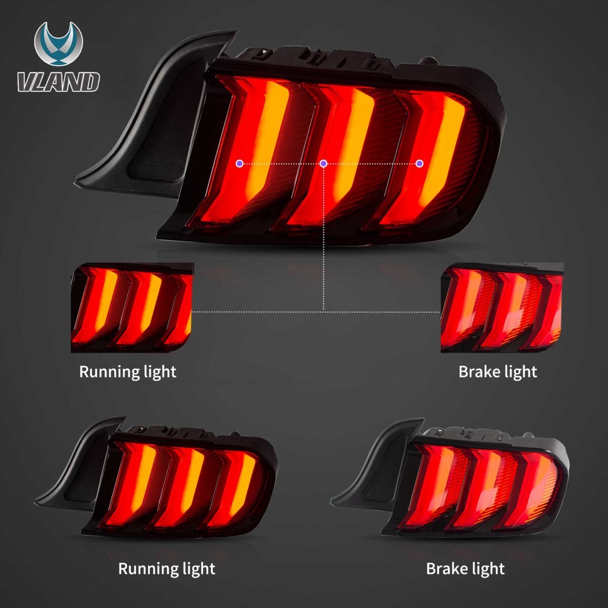 15-23 Ford Mustang 6th Gen (S550) Vland LED Tail Lights YAB-XMT-2036 (8)