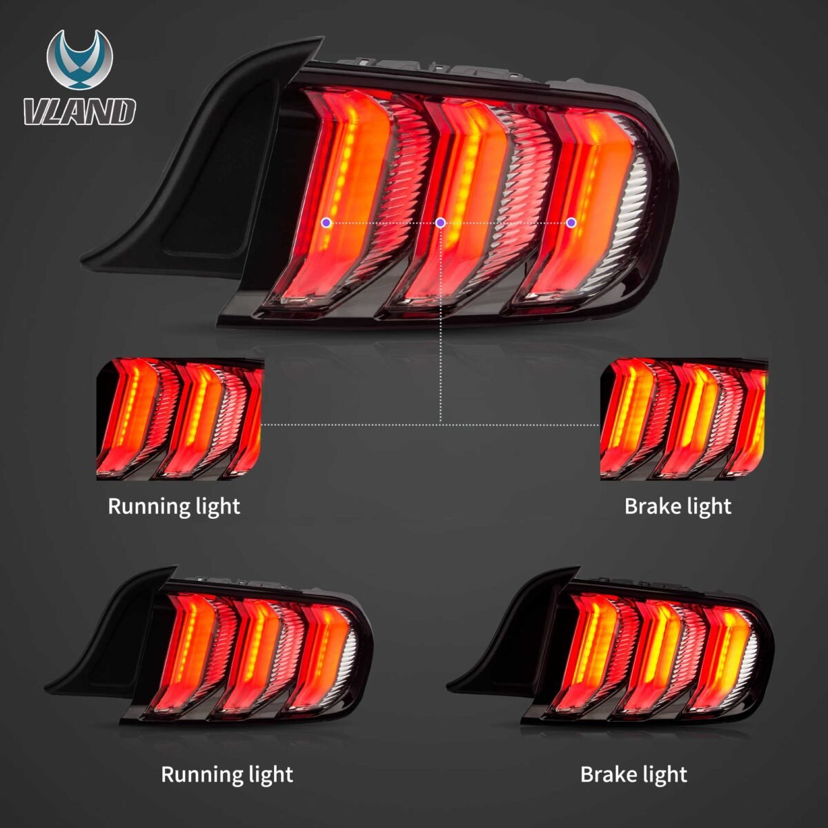 15-23 Ford Mustang 6th Gen (S550) Vland LED Tail Lights YAB-XMT-2036 (9)