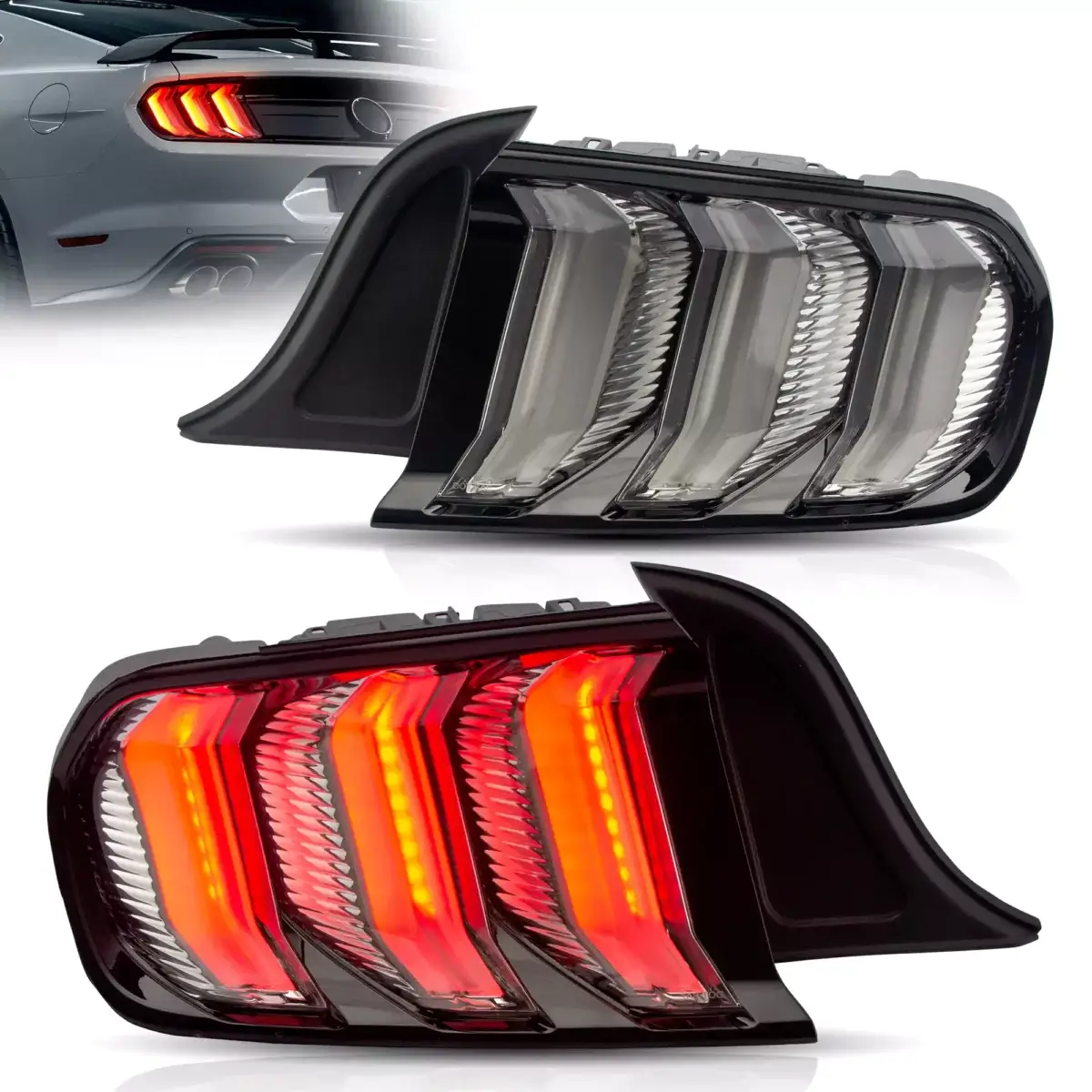 15-23 Ford Mustang 6th Gen (S550) Vland LED Tail Lights with 5 modes Sequential Turn Signal YAB-XMT-2036WMS (3)