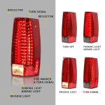 07-14 GMC Yukon Chevrolet Tahoe Suburban Vland LED Tail Lights with Red Turn Signal - Image 9