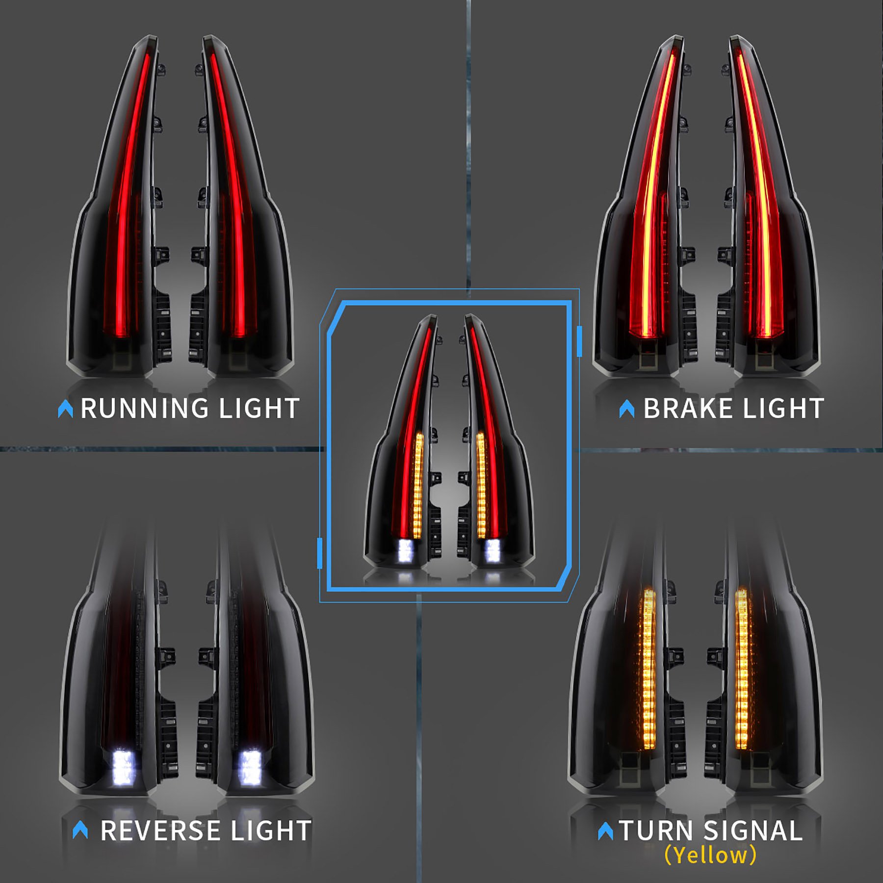 OE Style LED Tail Lights For 2015-2020 GMC Yukon & Yukon XL – Chrome Housing, Clear Lens