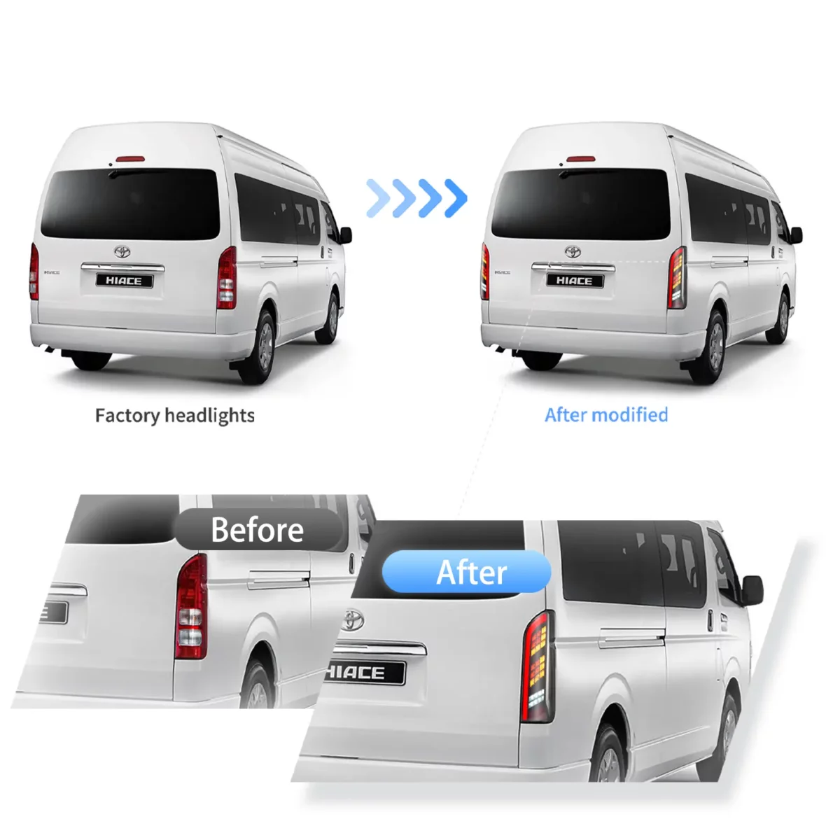Vland Tail Lights For 05-19 Toyota Hiace YAB-HS-0309 (5)