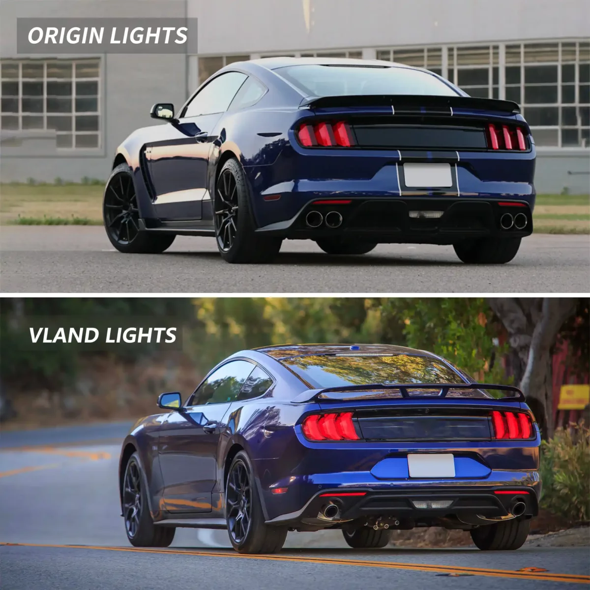 Vland Tail Lights For 15-22 Ford Mustang 6th Gen (S550) YAB-XMT-2036-WMS