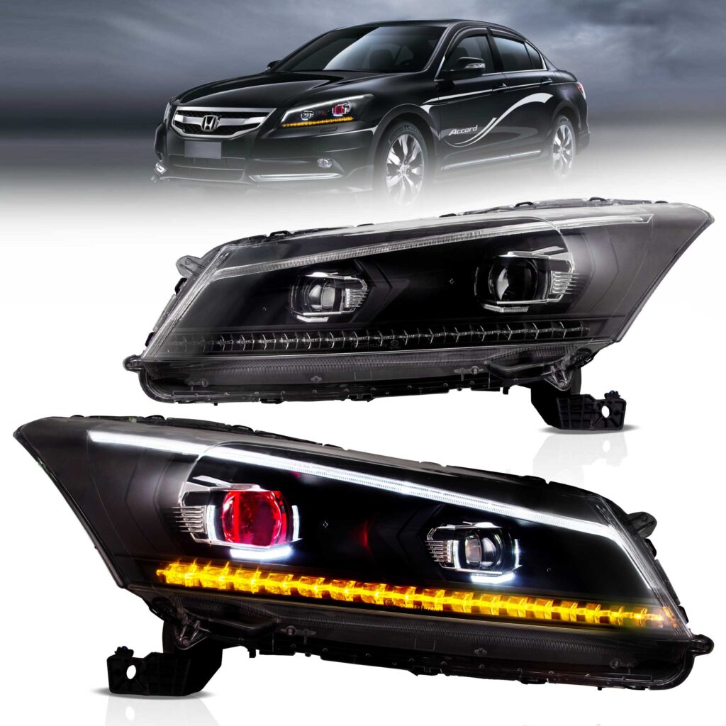 08-12 Honda Accord Sedan 8th Gen Vland Projector Headlights YAA-HD-0145A-demon