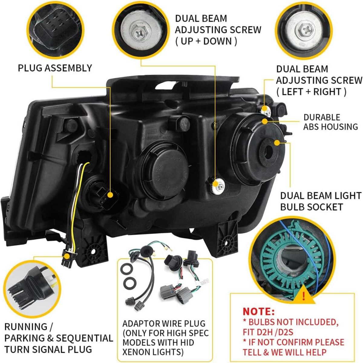 14-15 Chevrolet Camaro Vland RGB Dual Beam Projector Headlights Black YAA-CMR-0285 install