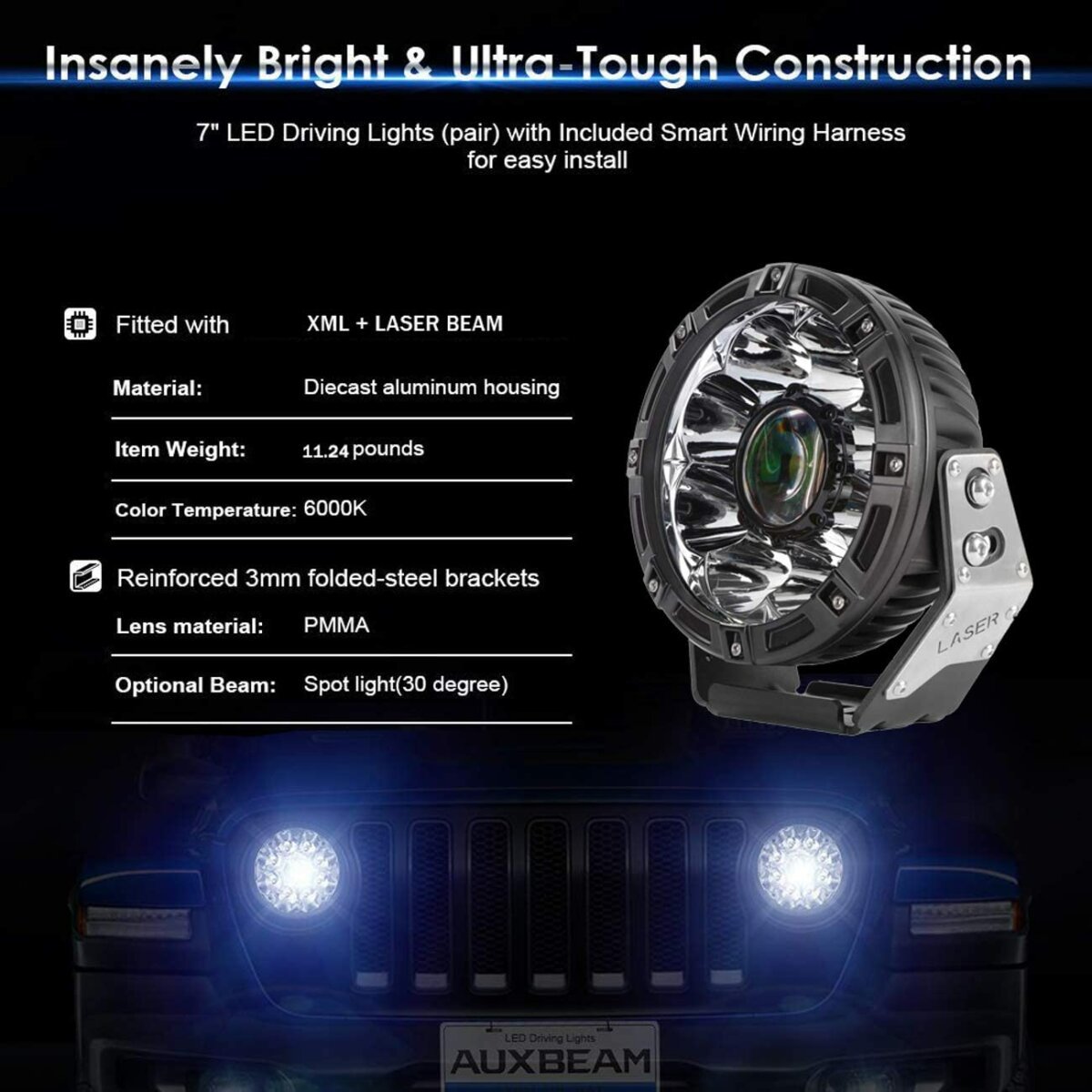 LED Round Spot Lights Offroad Lighting Laser (3)