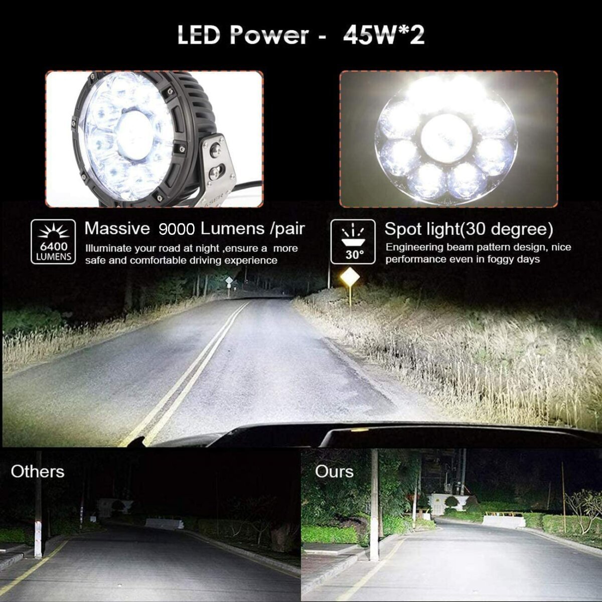 LED Round Spot Lights Offroad Lighting Laser (7)