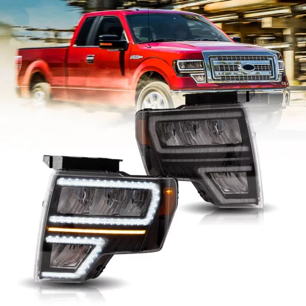 thumbnail image 2 of DTMOTO U-Bar LED Tube Projector Headlights For Ford F-150 2009-2014 (Pair) 2 of 4