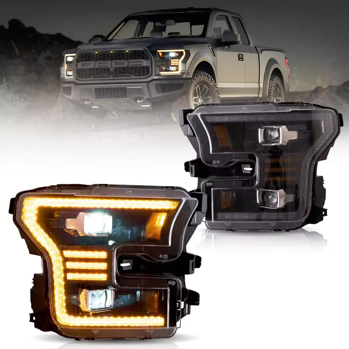Vland 15-17 Ford F150 Headlights 13th Gen With Dual Beam Projector YAX-F150-6010A (1)