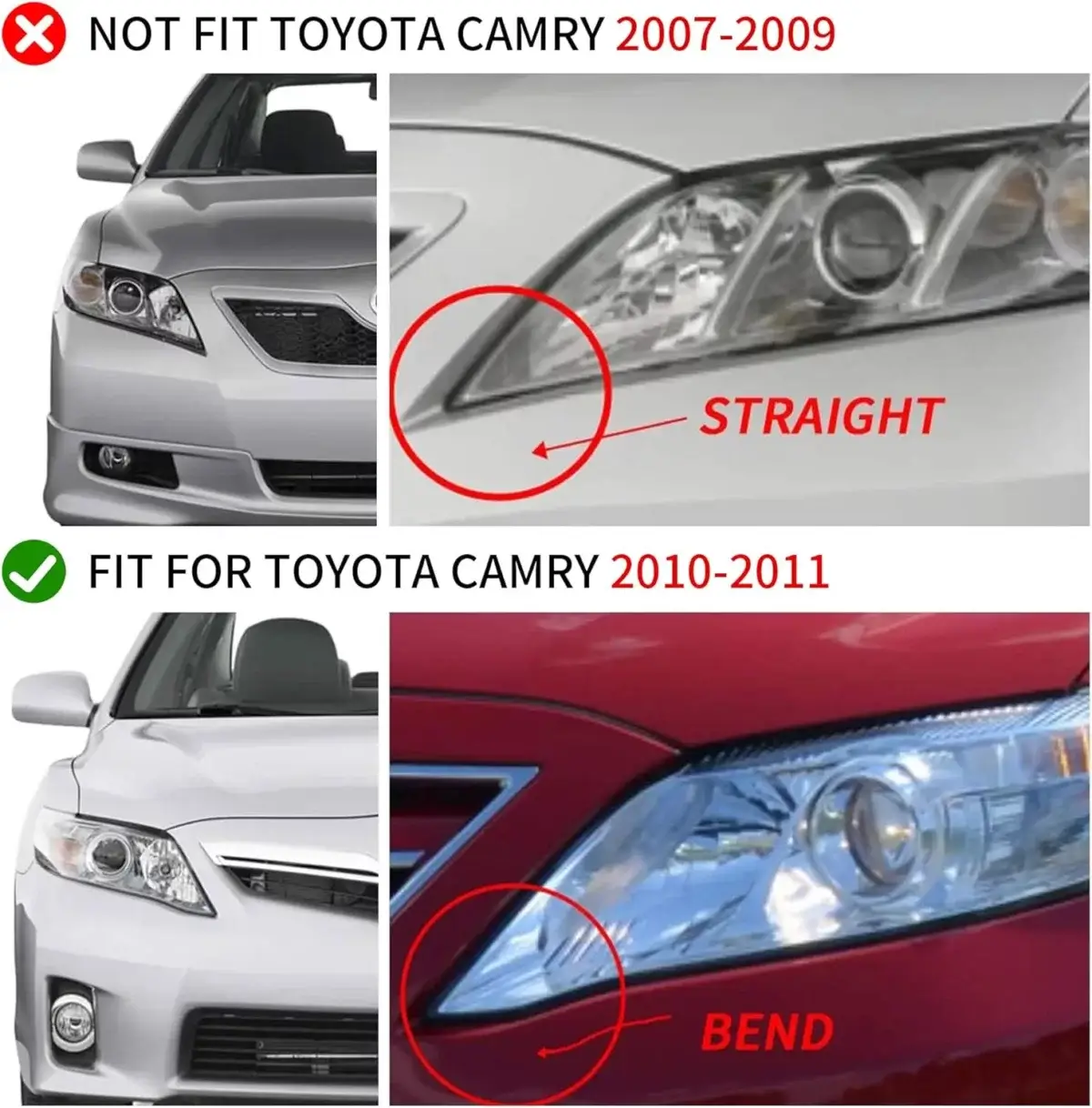 Vland Headlights For 10-11 Toyota Camry Fitment YAA-KMR-0231