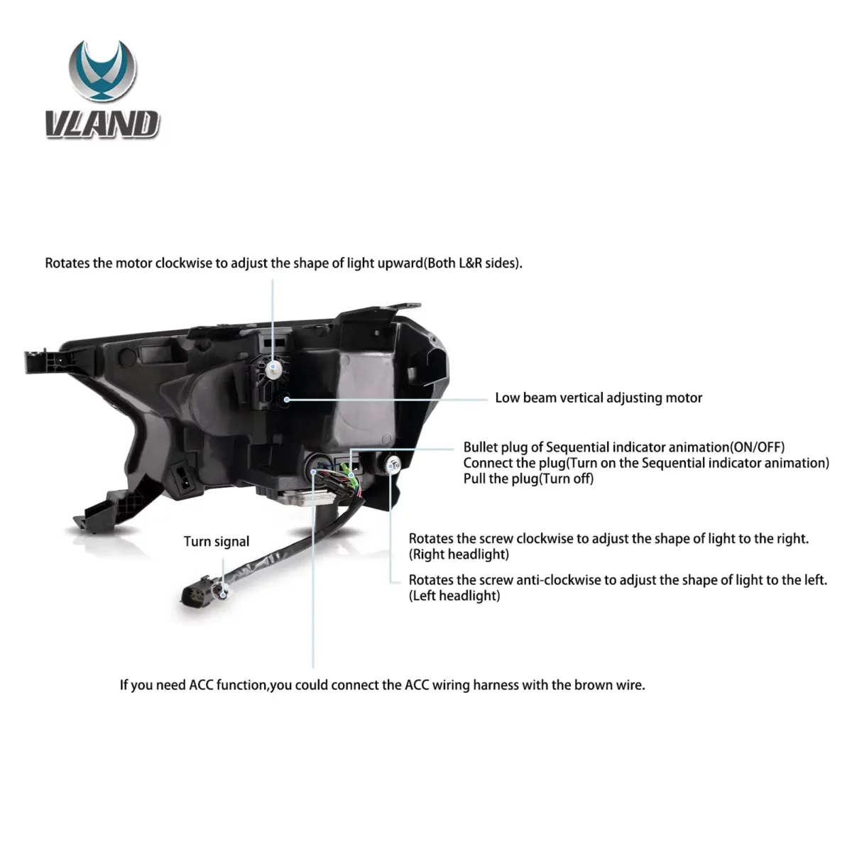 Vland Headlights For 15-24 Ford Ranger YAA-RG-0319A-NP31C (4)