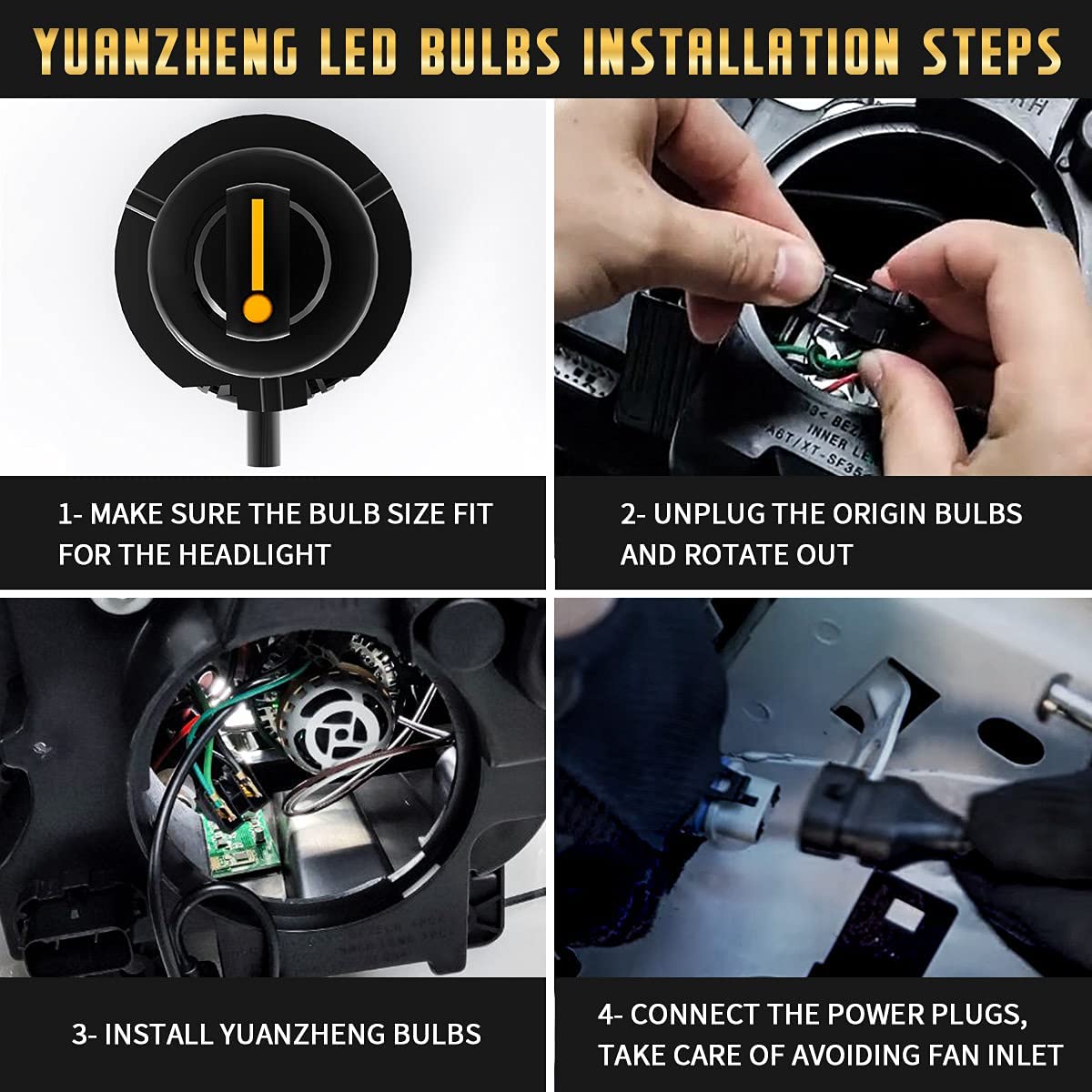 VLAND D2S LED Headlight Bulbs 6000K Conversion Kit - Super Bright High/Low Beam (2 Pack)