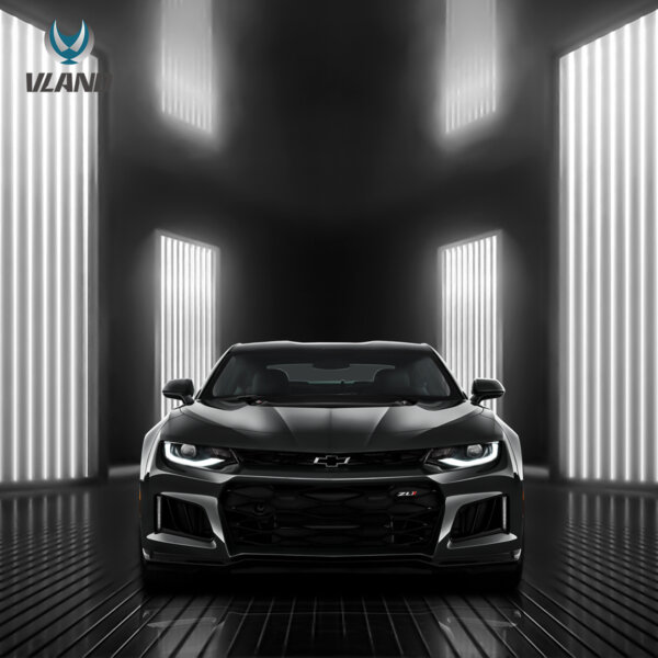 CCIYU Black Projector Headlights W/LED DRL For 2016-2022 Chevy Camaro (Pair, HID Compatible)