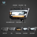 thumbnail image 2 of VLAND Full LED Reflector Headlights – Sequential Turn Signals – For 2019-2021 Dodge Ram 1500 2 of 4