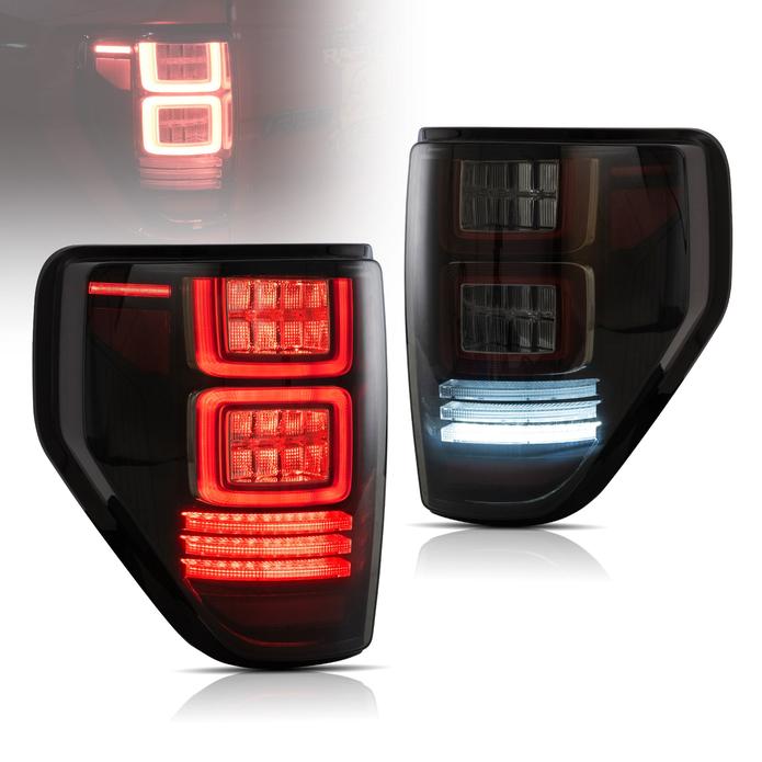 Newpoint Motor 3D LED Smoked Tail Lights For 2009-2014 Ford F-150 - Black Housing