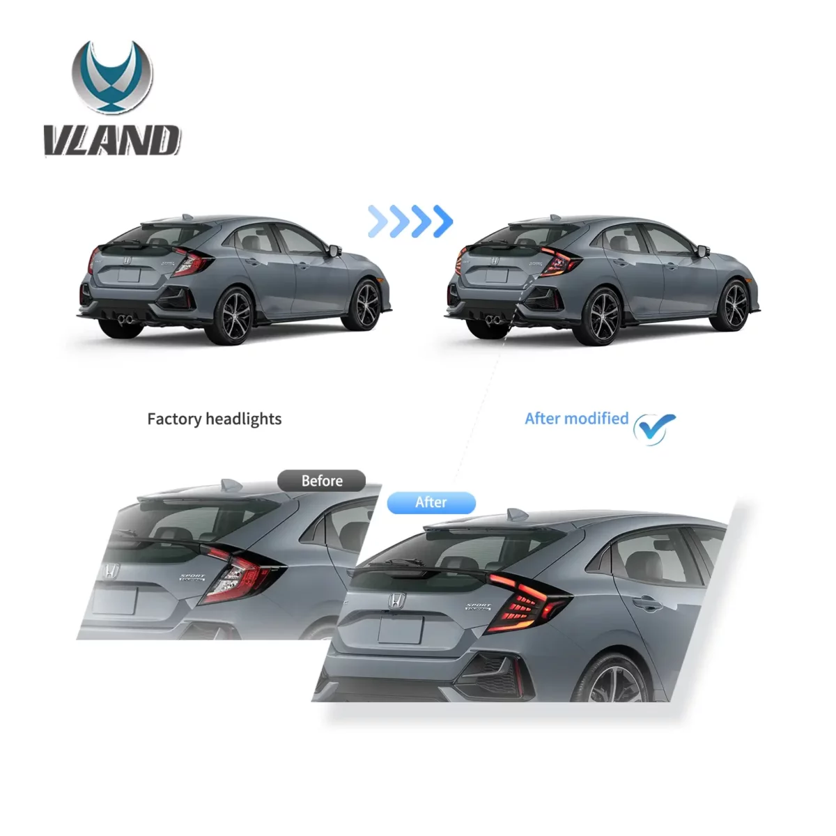 Vland taillights for 18-20 Honda Civic YAB-SY-0377-20