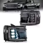 07-13 GMC Sierra 1500 2500HD 3500HD Vland LED Matrix Projector HeadLights YAA-SER-0384A-2B31A-2 (1)