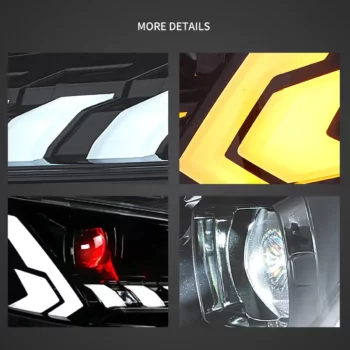 08-17 Mitsubishi Lancer Evo X Vland Dual Beam Projector Headlights with Demon Eyes Black - Image 4
