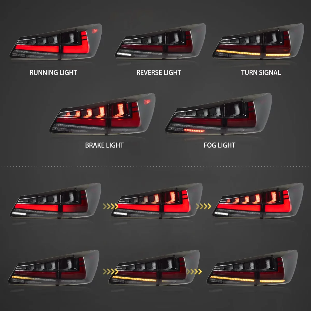 Vland Tail Lights For 06-12 Lexus IS Series YHB-IS-8079 (3)