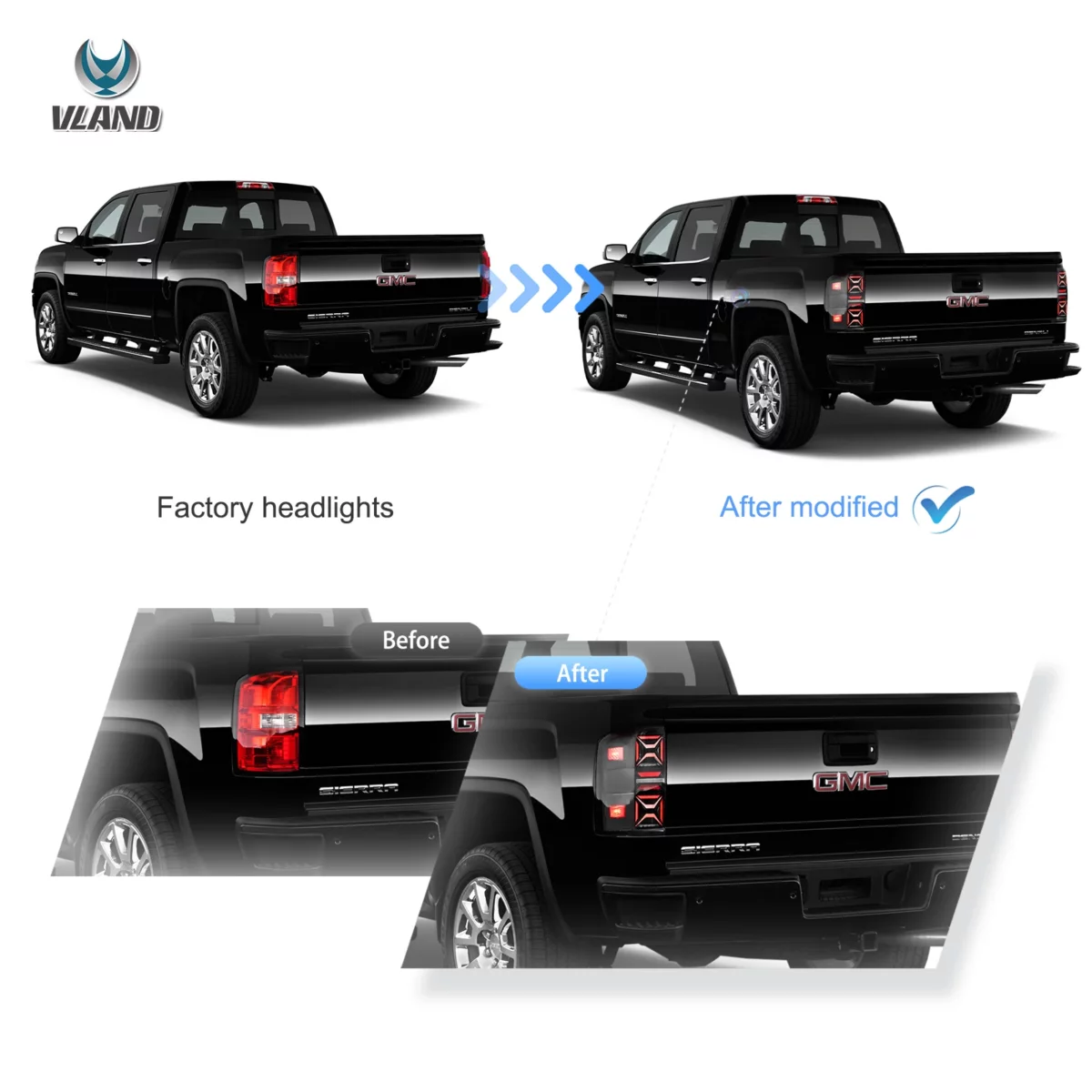 Vland Tail Lights For 14-18 GMC Sierra 1500 2500HD 3500HD YAB-SER-0353B-TM2RA (4)
