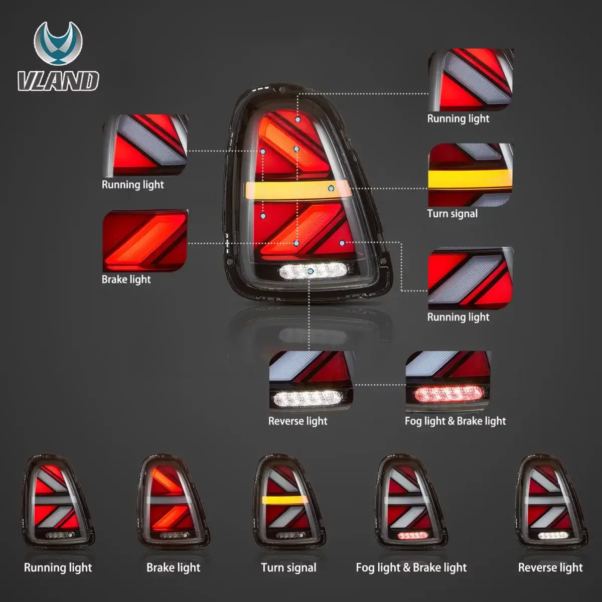 Vland tail lights For 07-15 Mini Cooper 2th Gen(R56 R57 R58 R59) YAB-MN-0327A-TM1YC (3)