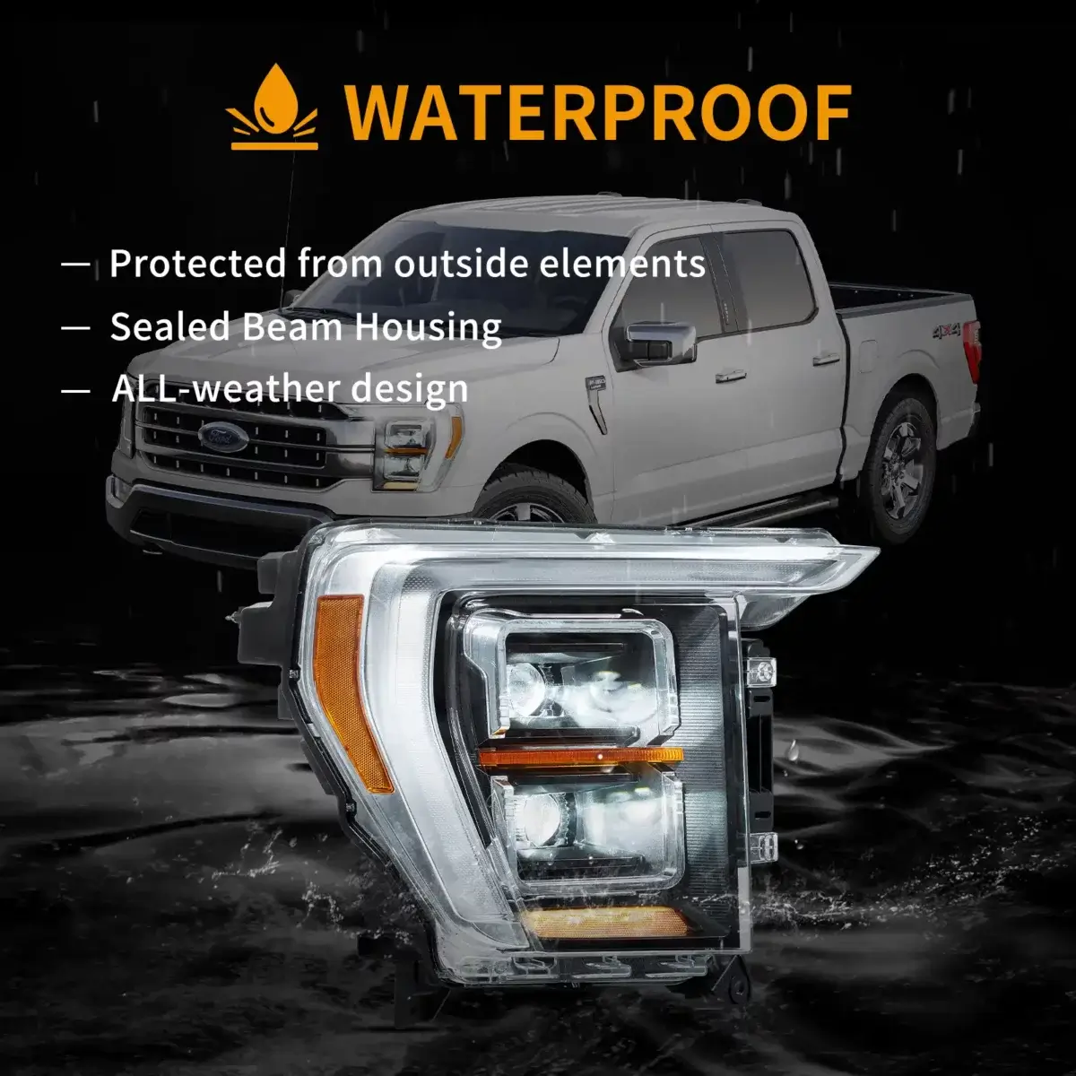 Vland LED Matrix Headlights For 21-23 Ford F150 14th Gen YAA-F150-2054A-2P32C-1 (6)