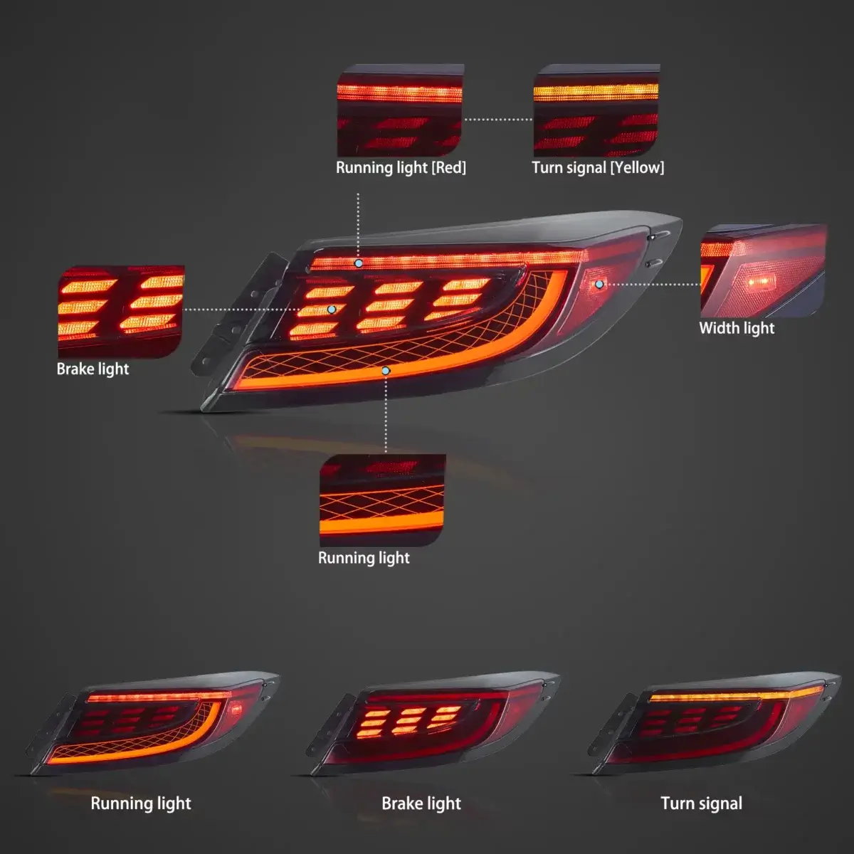 Vland Tail Lights For 2021-UP Toyota 86 GT86 & Subaru BRZ & Scion FRS YAB-86-0555 (2)