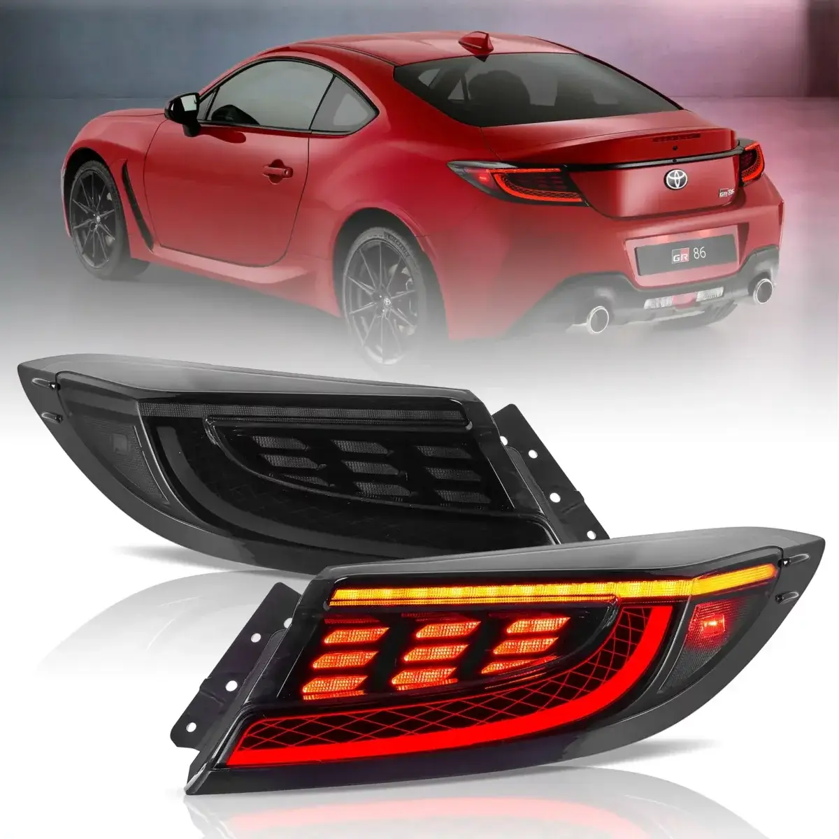 Vland Tail Lights For 2021-UP Toyota 86 GT86 & Subaru BRZ & Scion FRS YAB-86-0555S
