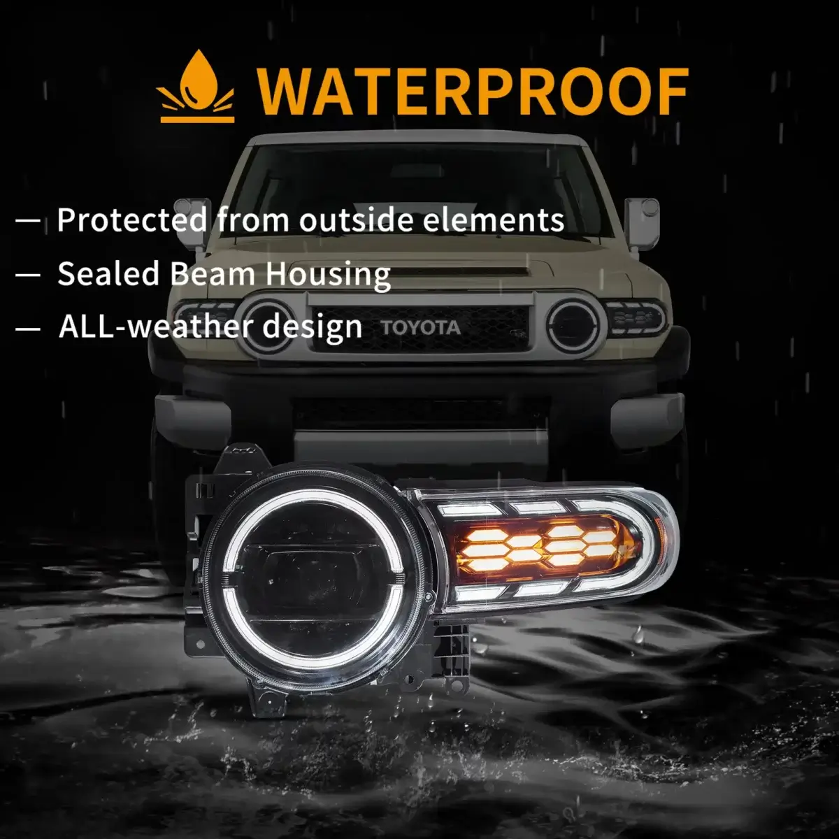 Vland Headlights For 07-22 Toyota FJ Cruiser YAA-FJ-0249B (7)