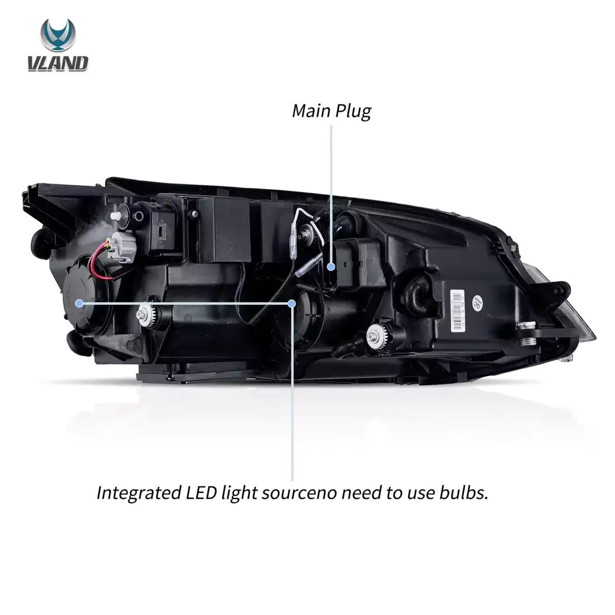 15-17 VW Golf Mk7 Vland Full LED Headlights YAA-GEF-8125A-housing