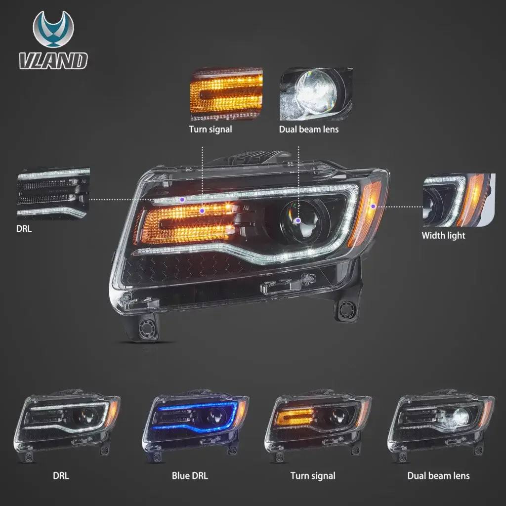 Vland Headlights For 11-13 Jeep Grand Cherokee (WK2) YAA-DQ-0509 (3)