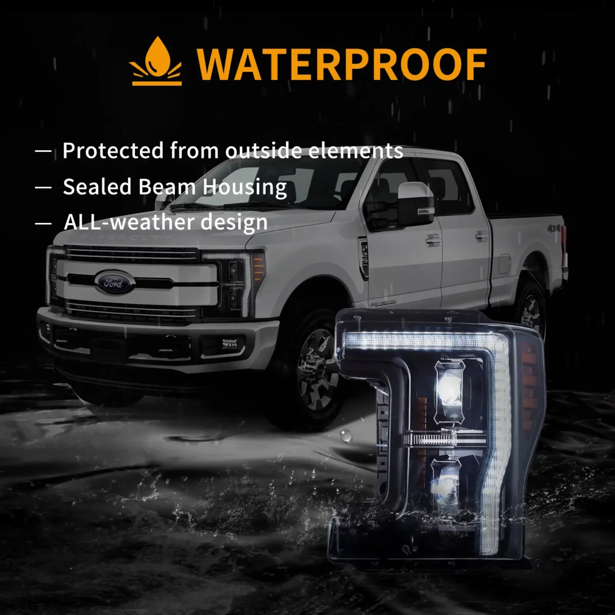 Vland Headlights For 17-19 Ford F250 350 450 F550 Super Duty YAA-F250-2055A-2B31A (7)