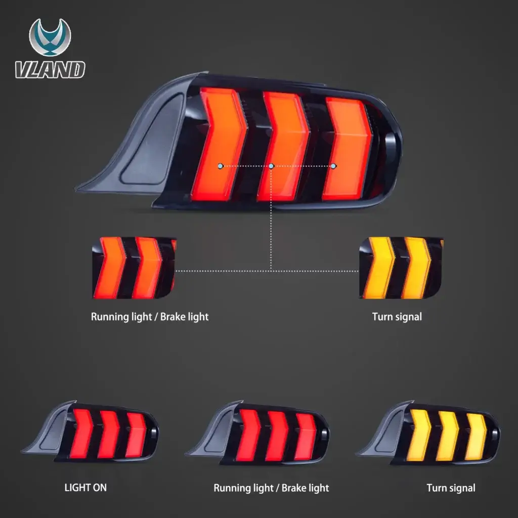 15-23 Ford Mustang S550 Vland Upgrade Tail Lights With 5 Modes YAB-XMT-2036A (12)