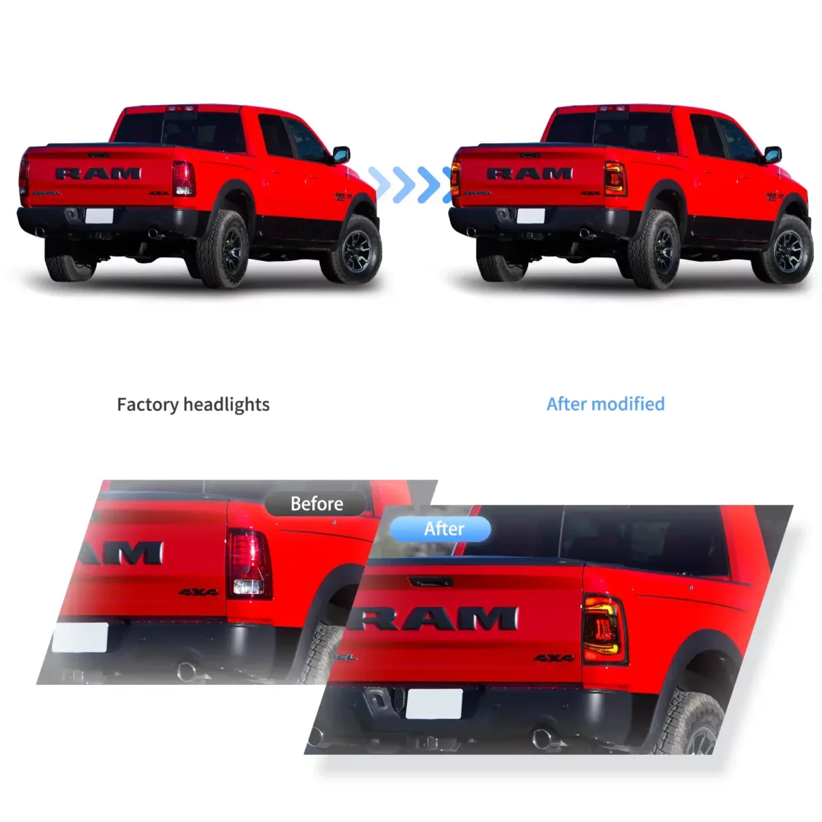 Vland Tail Lights For 09-18 Dodge Ram 150025003500 YHG-DG-8086A (6)