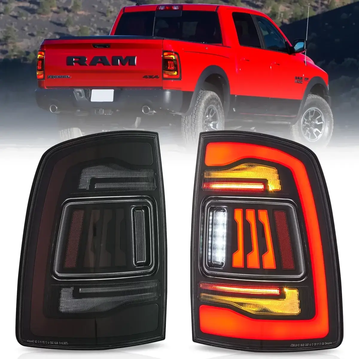 Vland Tail Lights For 09-18 Dodge Ram 150025003500 YHG-DG-8086A-RS