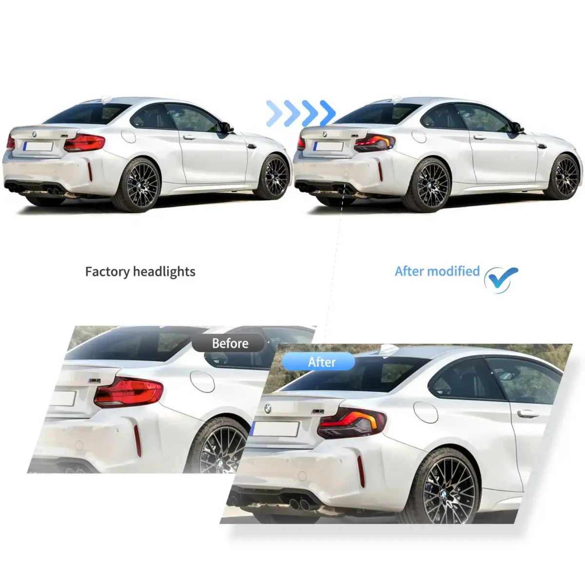 Vland Headlights For 14-21 BMW 2 Series (F22 F23) M2 (F87) YAB-BW2-0552A-RC1YC (4)