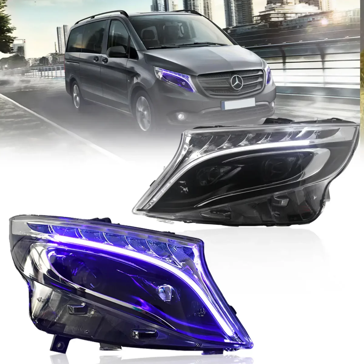 Vland LED Headlights For 16-23 Mercedes Benz MetrisVito W447 YHA-VT-8161 (1)