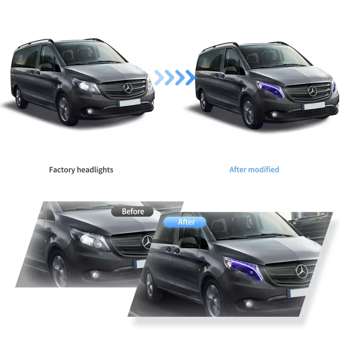 Vland LED Headlights For 16-23 Mercedes Benz MetrisVito W447 YHA-VT-8161 (4)