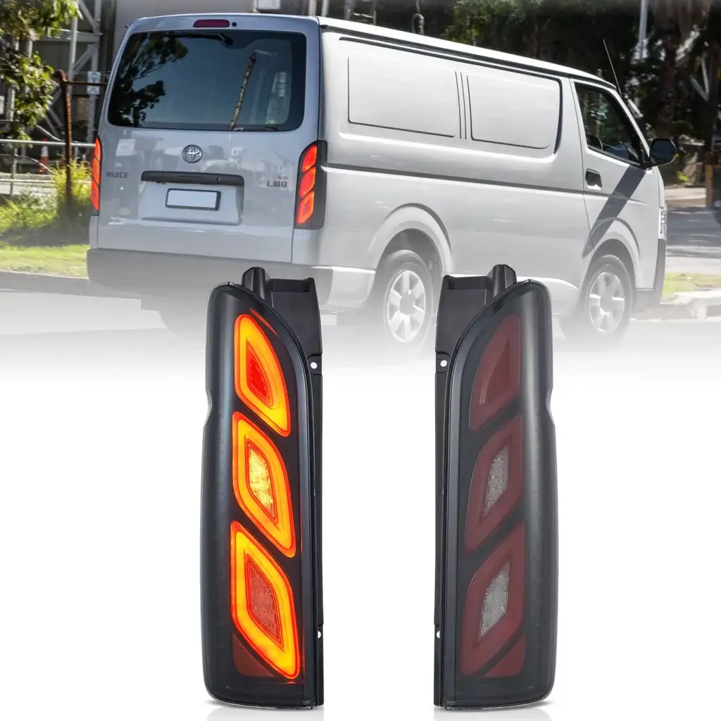 05-18 Toyota Hiace 5th Gen (H200) Vland LED Aftermarket Tail Lights wAnimation DRL YAB-HS-0309A (1)
