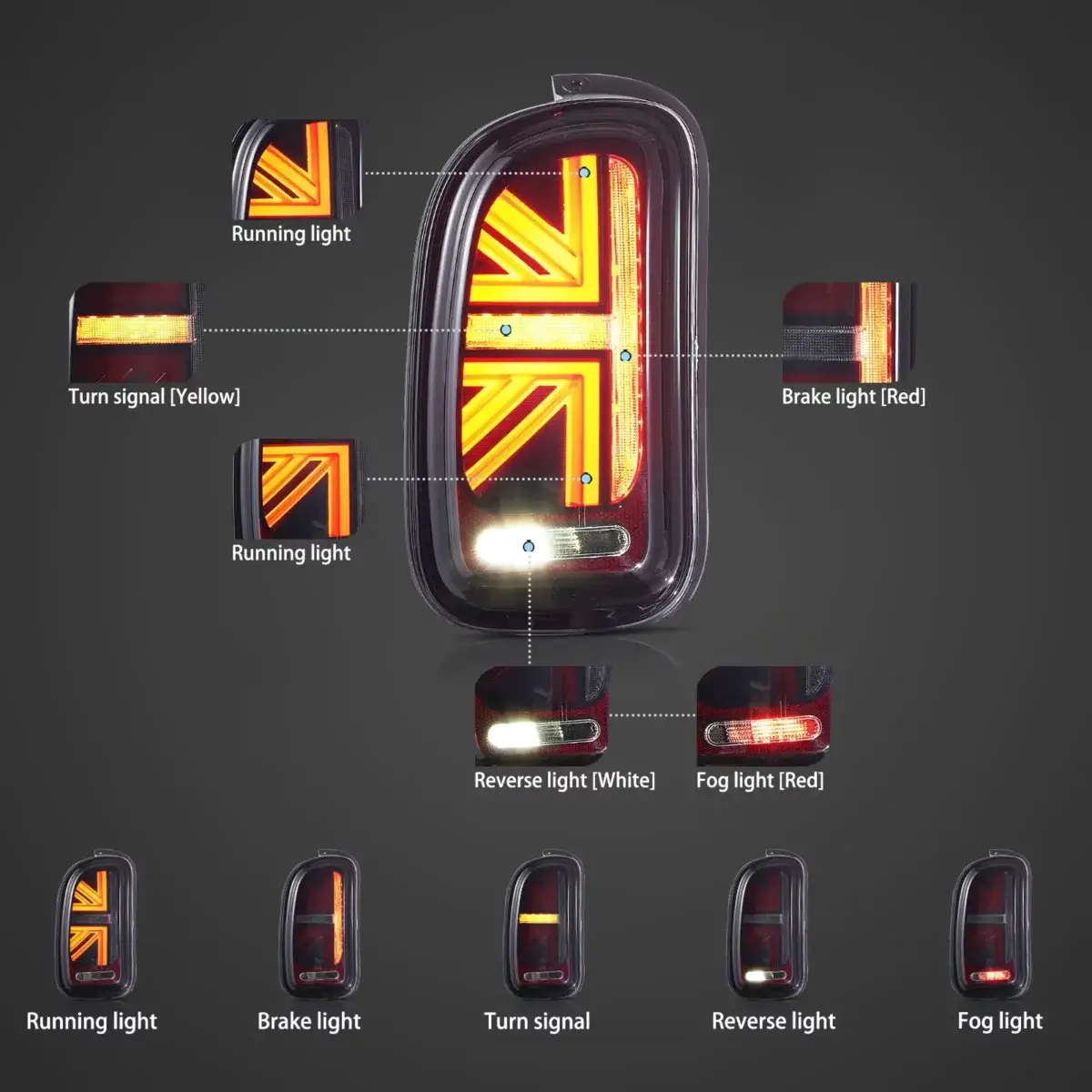 07-14 BMW Mini Cooper Clubman R55 Vland Tail Lights FULL LED YAB-MN-0584 (4)