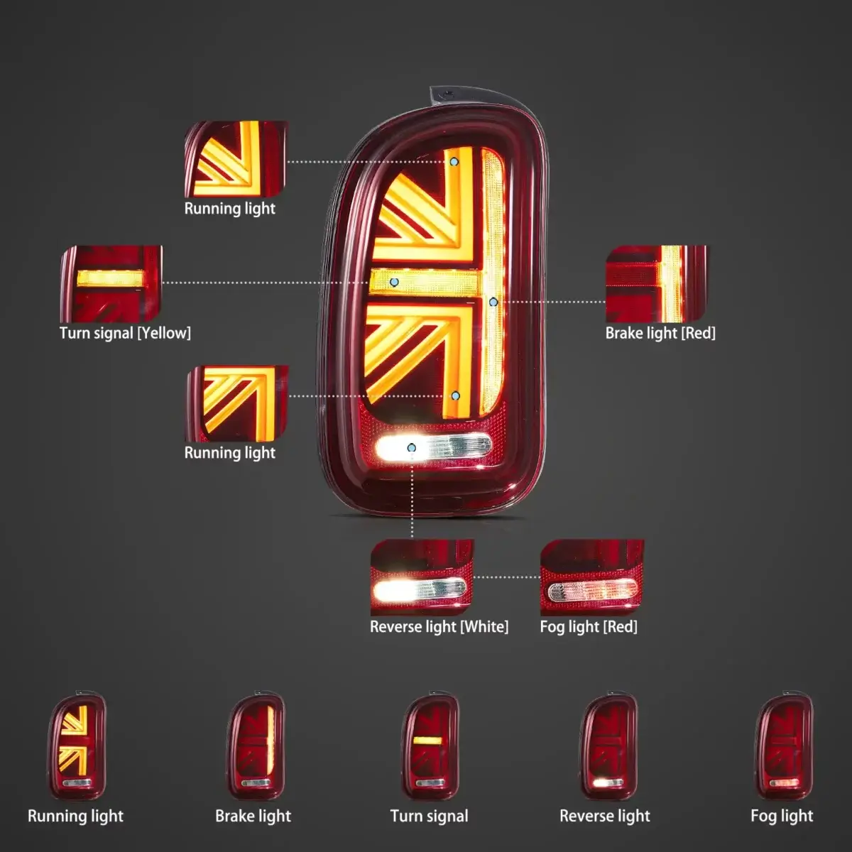 07-14 BMW Mini Cooper Clubman R55 Vland Tail Lights FULL LED YAB-MN-0584 (5)