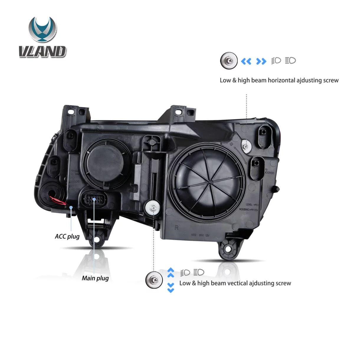 11-UP Chrysler 300C Vland Full LED Dual Beam Projector Upgrade Headlights YAA-KLS-2077A-2B41A (4)