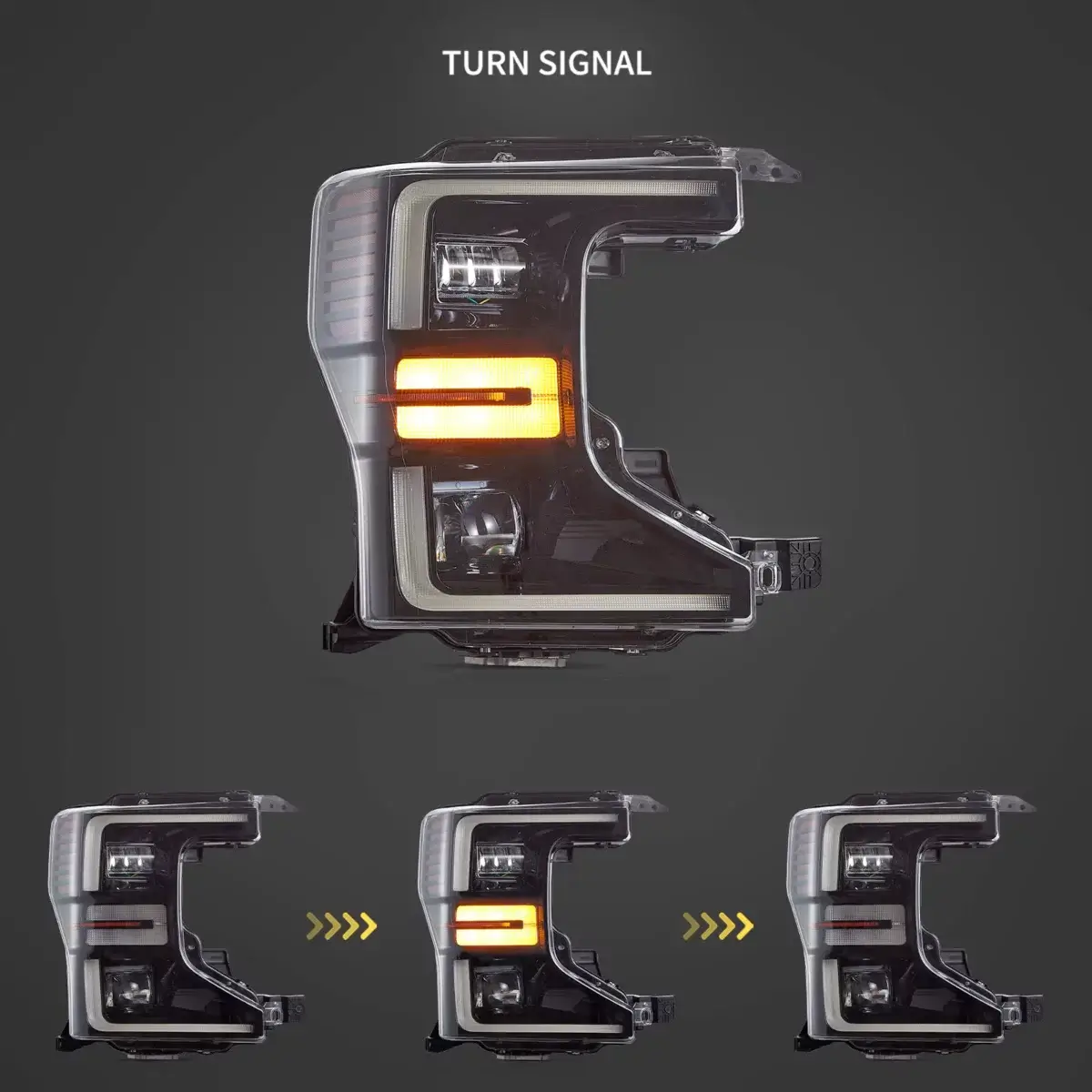 20-22 Ford F250 F350 F450 Super Duty Vland Full LED Headlights YAA-F250-2065-Turn indicator light