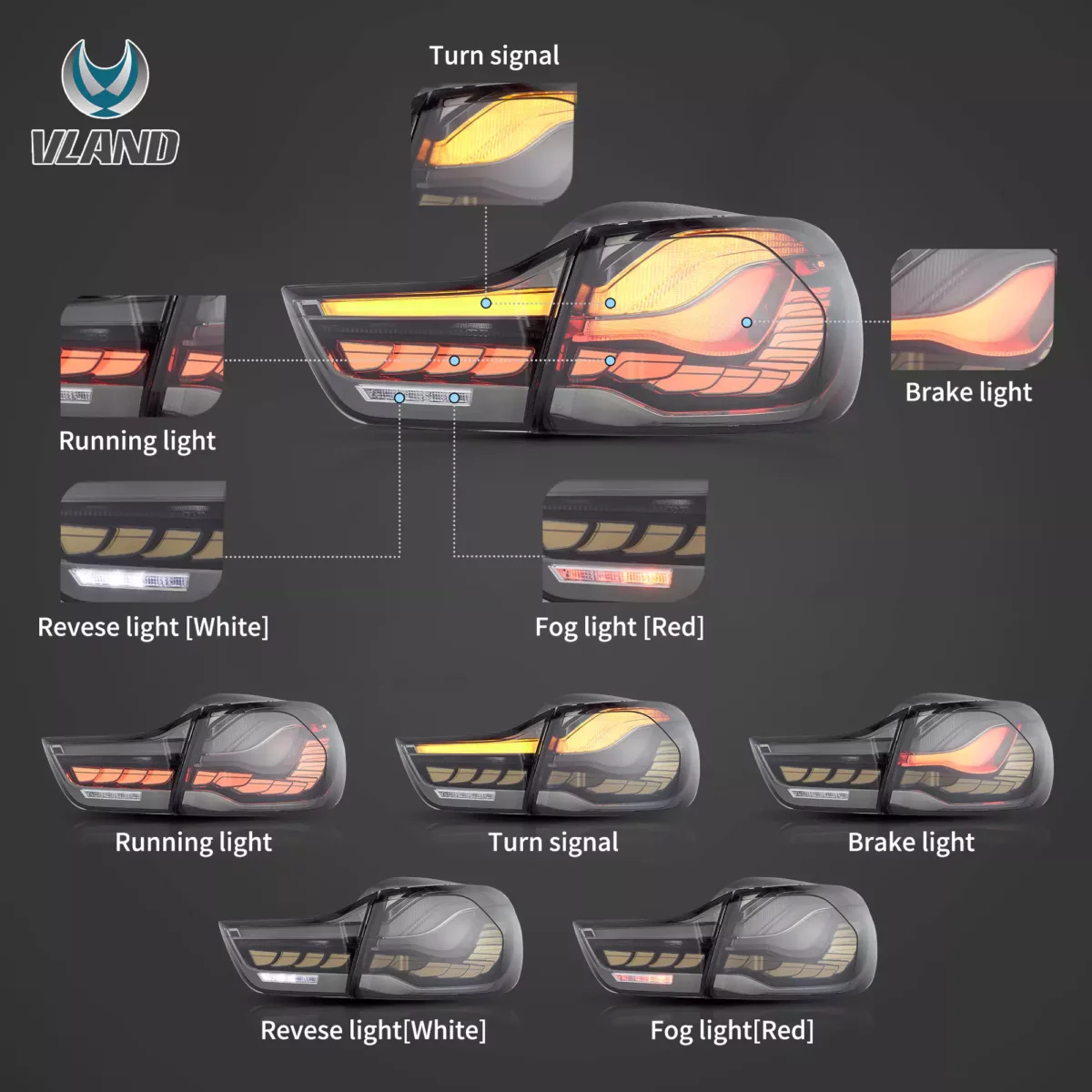 14-20 BMW 4 Series M4 Vland OLED Tail Lights YAB-BW4-0391A (14)
