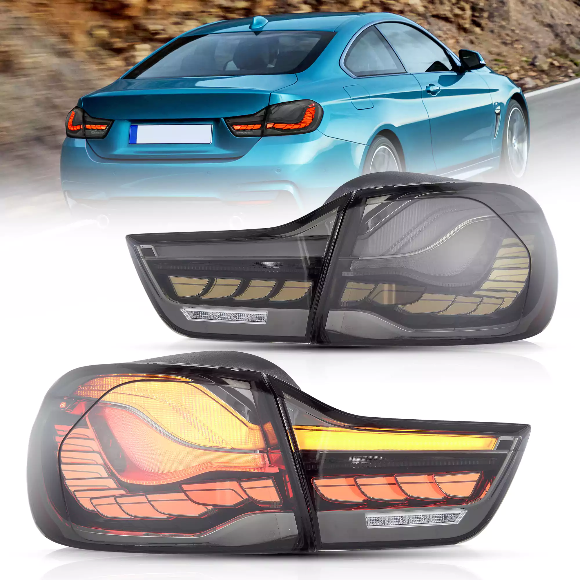 VLAND BMW 4シリーズ M4 ドラゴンテール 14-20 BMW 4 Series M4 Vland LED Tail Lights With Gts Style