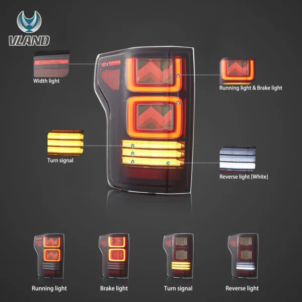15-20 Ford F150 13th Gen Vland OLED Tail Lights With Animation Effects YAB-F150-0308-OLED (3)