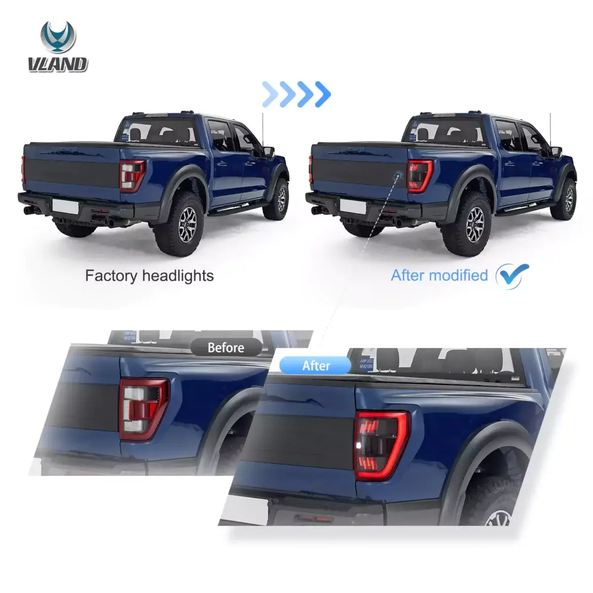 Vland 21-24 Ford F150 Tail Lights With Full LED - Image 5